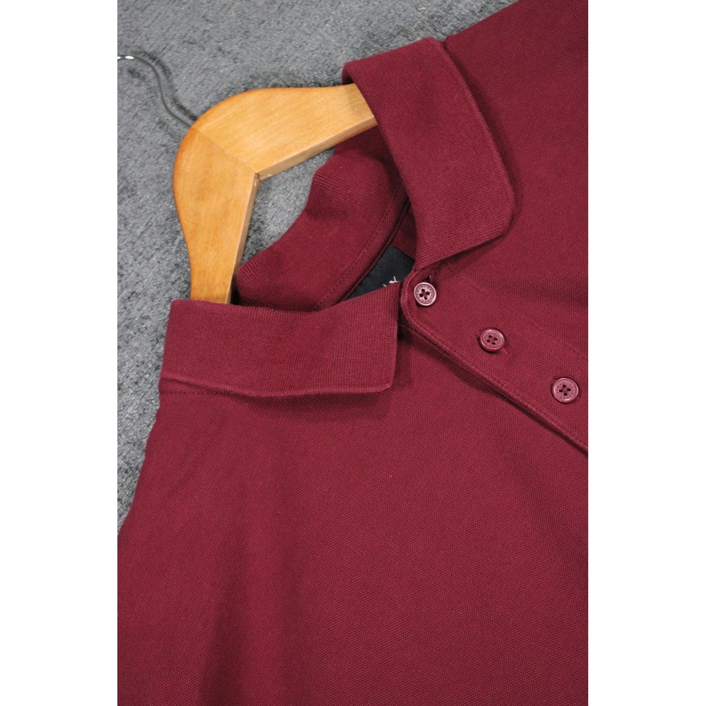 Armani Exchange Mens Polo Shirt Large Burgundy Maroon Short Sleeve Logo AF10819